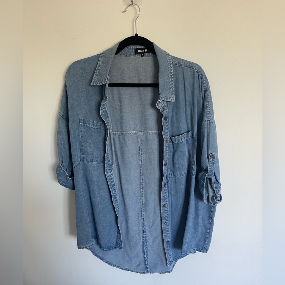 Women's Blue Button Down Shirt